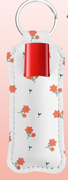Wrapped Chapstick holder keychain