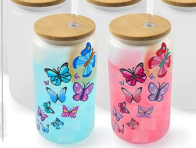 16oz frosted glass tumbler