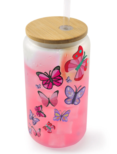 16oz frosted glass tumbler